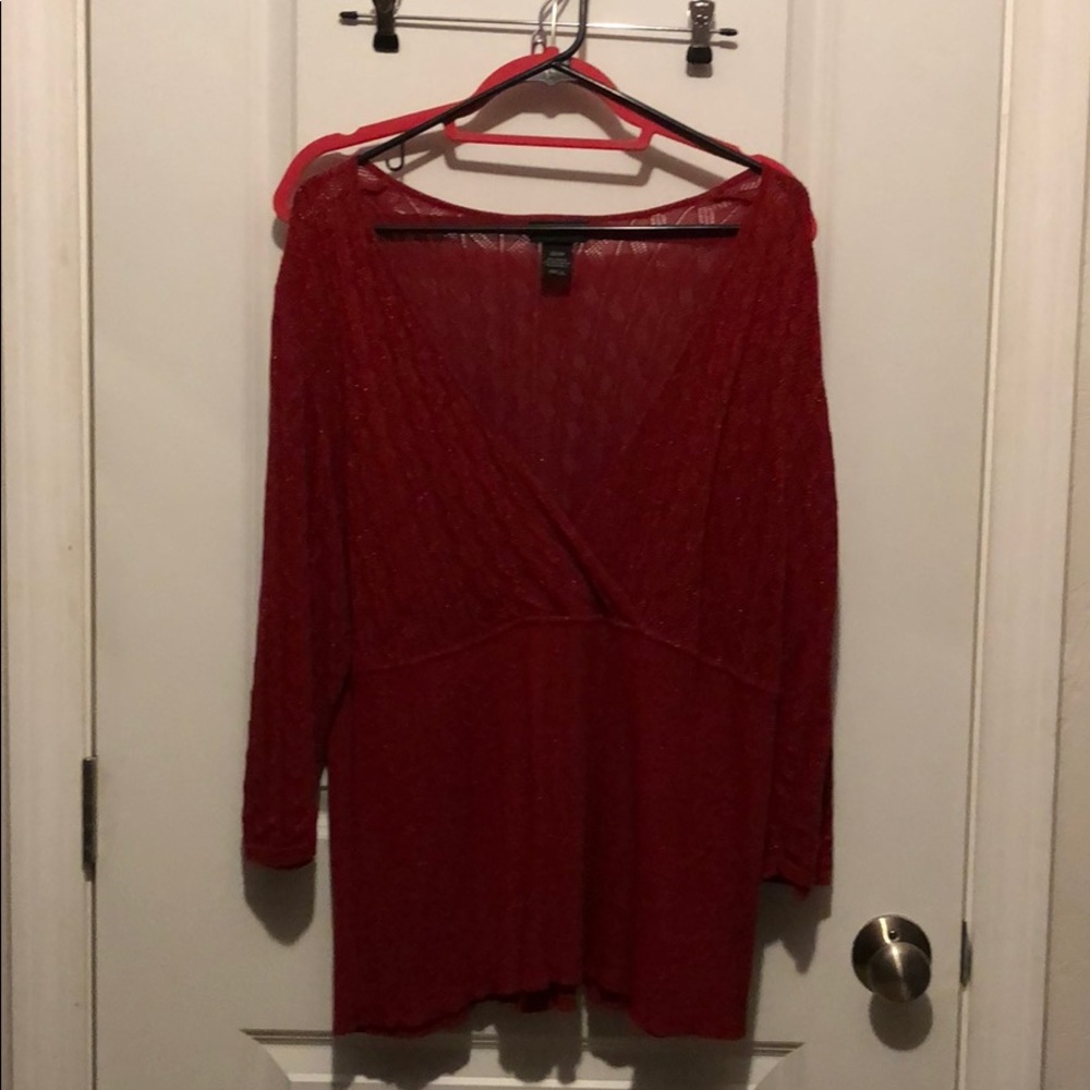 Lane Bryant red pullover top